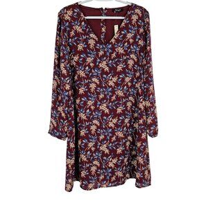 Madewell Antique Flora Shift Dress Dusty Burgundy Button Back Mini NWT Size M